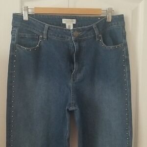Rachel Zoe Blue Skinny Jeans with Side Stud Detail